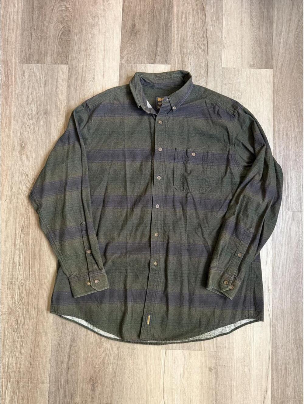 Woolrich green and dark gray plaid flannel shirt sz XXL